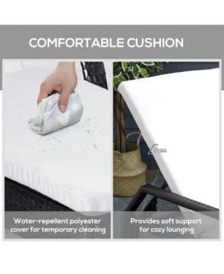 Pool Furniture, 2 Lounge Chairs & Table, Wheels, Cushioned,