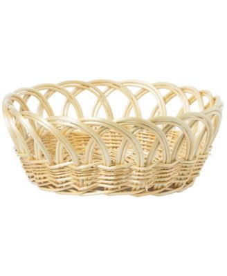 16 Inch Decorative Round Fruit Bowl Bread Basket Serving Tray, Large