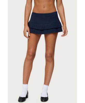 Edikted Womens Double Pleated Mini Skort - Navy 59$