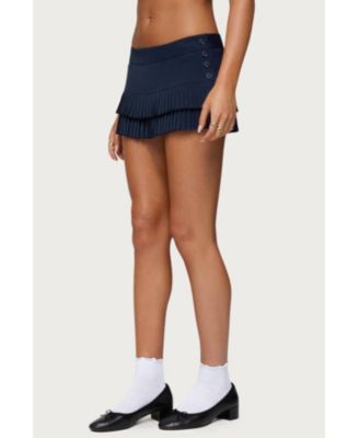 Womens Double Pleated Mini Skort