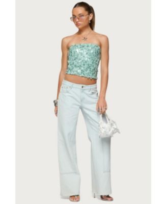 Womens Brynn Sequin Strapless Top