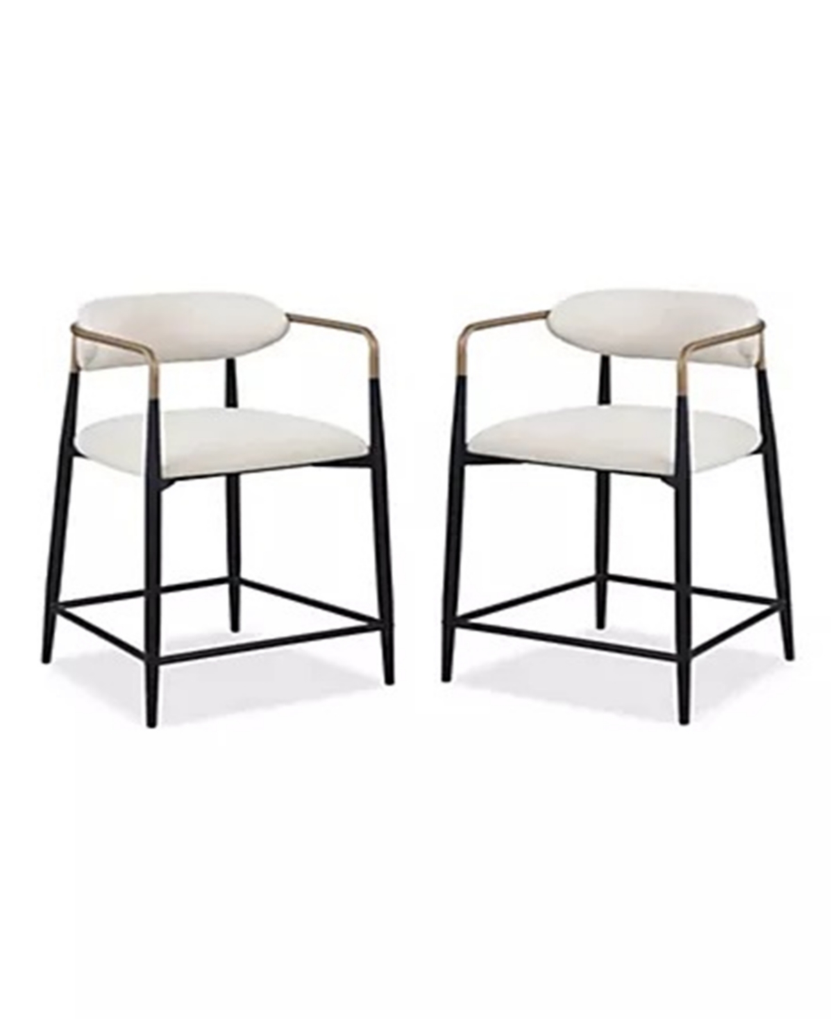 Furniture Of America 2-pc. Darcy Metal Upholstered Counter Height Chair Set In White