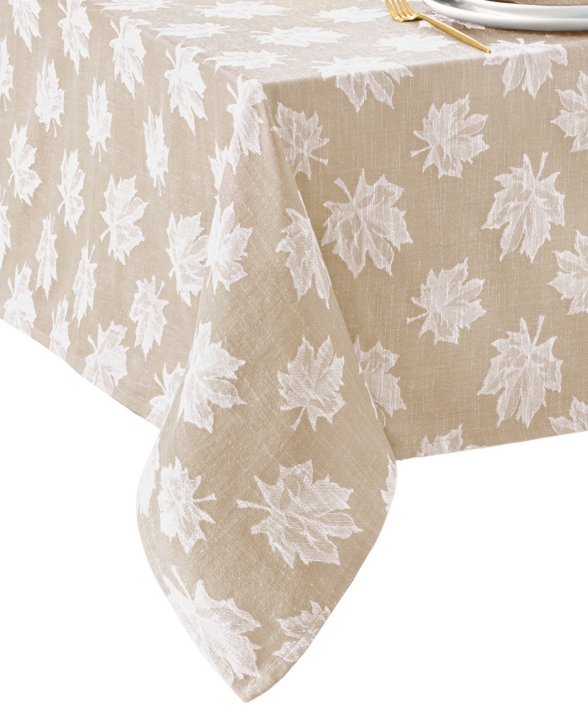 Elrene Falling Leaves Jacquard Cotton Tablecloth, 60"x 102" In Brown