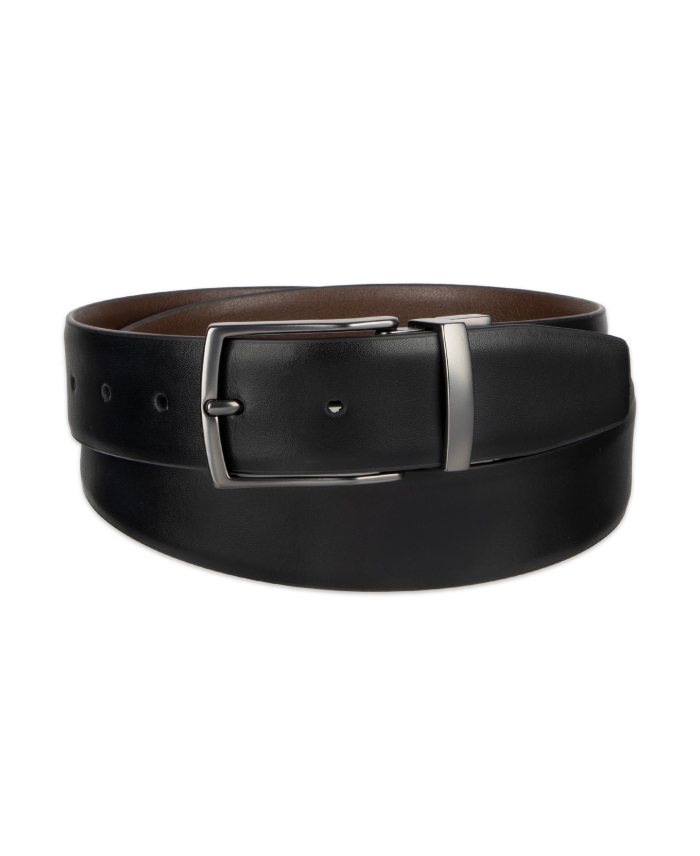 Мужской ремень Alfani 2-In-1 Reversible Leather Dress Belt, цвет: Чёрный / Коричневый — фото 1