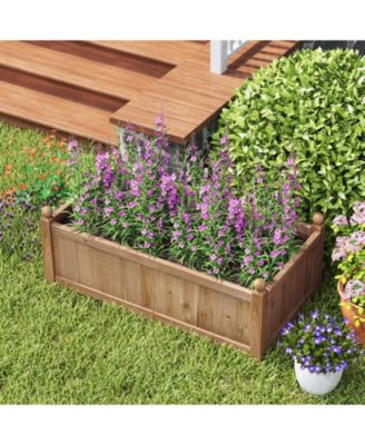 Raised Garden Bed 46'' x 24'' x 16'' Planter Box w/ 4 Drainage Holes for Patio