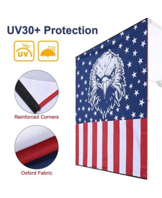 6.6x8.4 Ft Vehicle Awning with Eagle Side Wall Roof Rack Pull-Out Sun Shade Camp