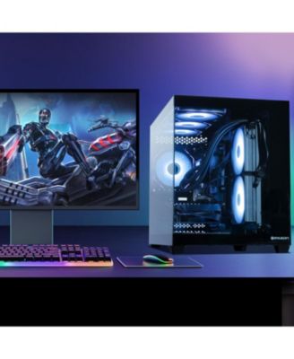 Gaming Desktop: NVIDIA RTX 5060 8G, AMD Ryzen 5 9600X, 32GB DDR5 RAM, 1TB SSD, Liquid Cooling - Prebuilt Gaming PC with Wi-Fi & RGB