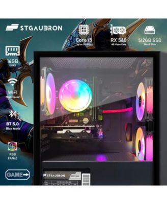Gaming PC Desktop - Radeon RX 560 4GB GDDR5, Intel Core i5 ,16GB RAM, 512GB SSD, 600M WiFi, Bluetooth 5.0, RGB Mouse Pad, Windows 10 Home