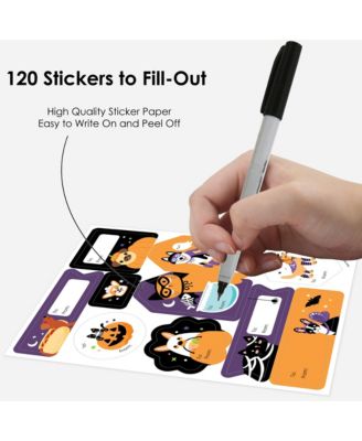 Halloween Pets - Assorted To and From Treat Stickers - 12 Sheets - 120 Stickers