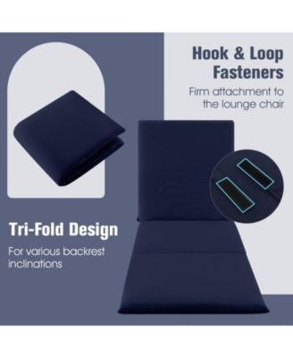 2PCS Patio Lounge Chair Recliner Chair w/ 3-Position Adjustable Backrest & Cushion