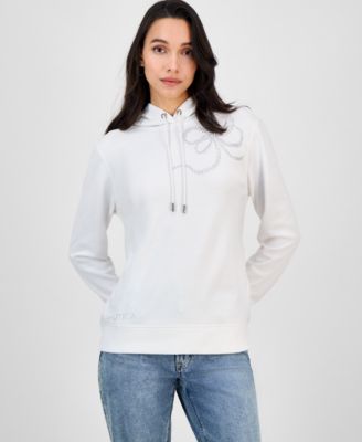 Women's Embellished Bow Hooded Sweatshirt