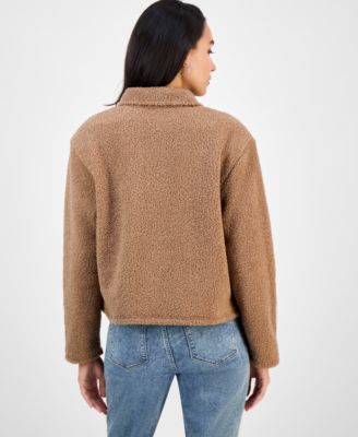 Women's Fleece Cropped Trucker Jacket