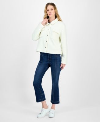 Women's Fleece Cropped Trucker Jacket