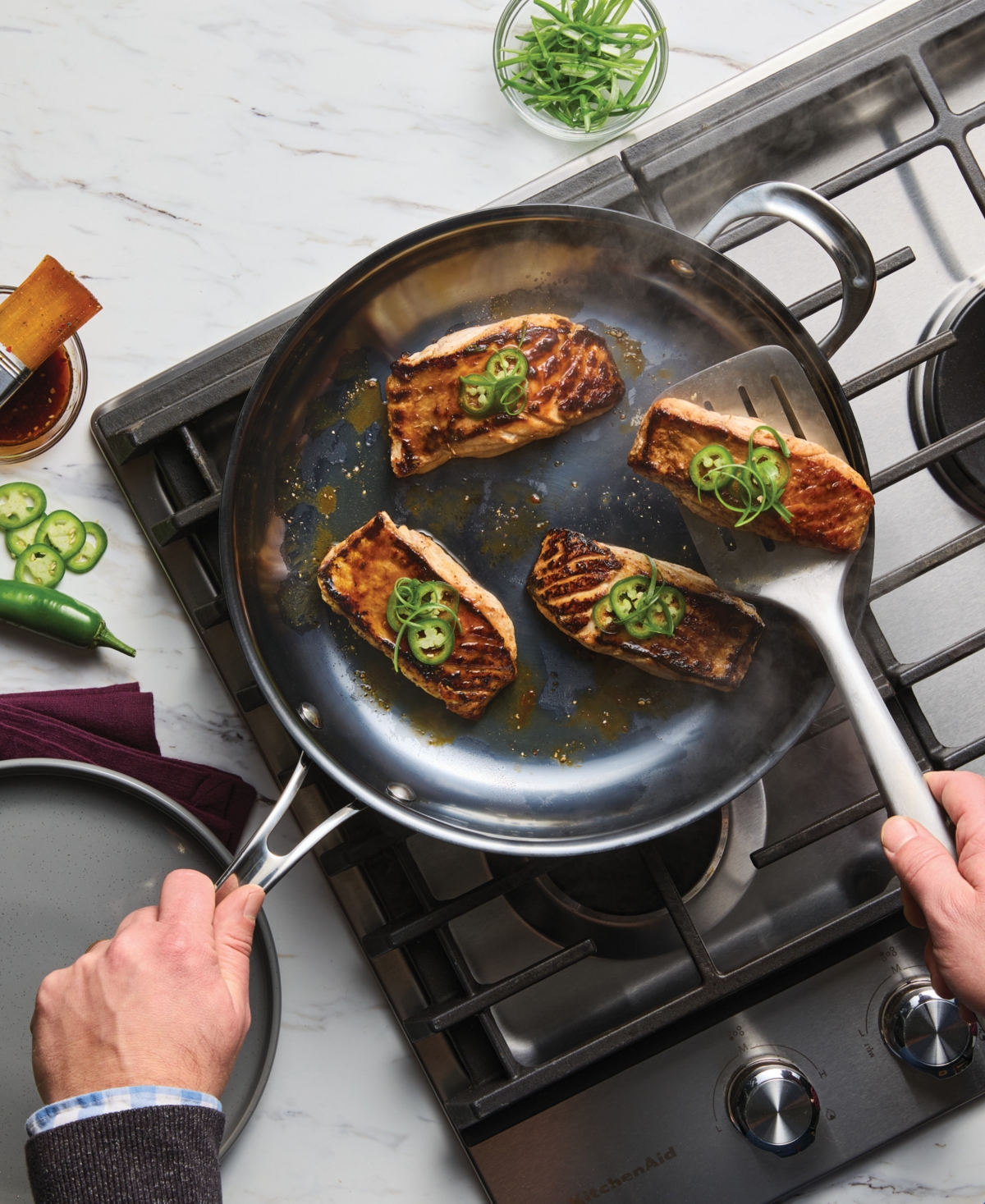 Anolon Everlast N2 Carbon Steel 12" Frying Pan In Black