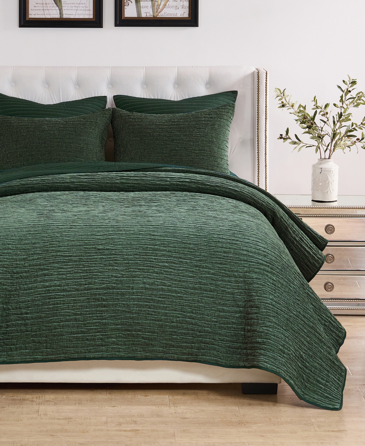 Greenland Home Fashions Velvet Crush Textured 2-pc. Quilt Set, Twin In Green