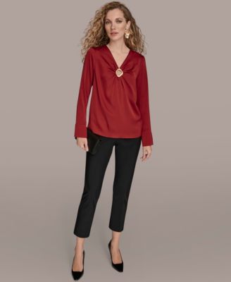 Women's V-Neck Embellished Top
