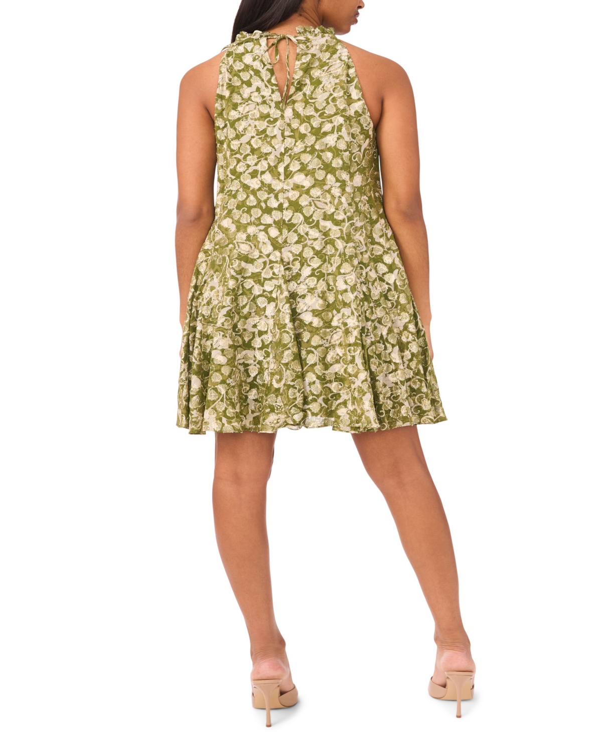 CeCe Women's Sleeveless Halter Neck Dress