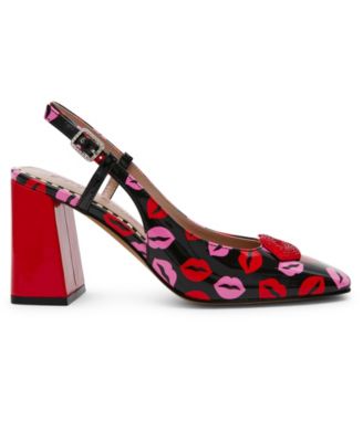 Women's Ashhley Novelty Lips Slingback Block-Heel Pumps