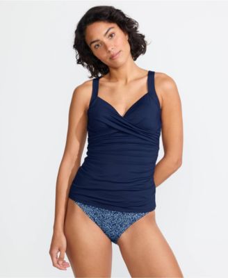 Women's V-Neck Wrap Underwire Tankini Swimsuit Top