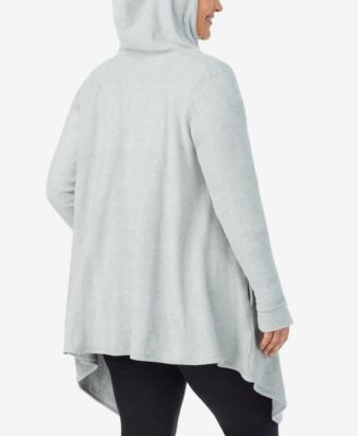 Plus Size Fleecewear Plus Size Hooded Wrap Top