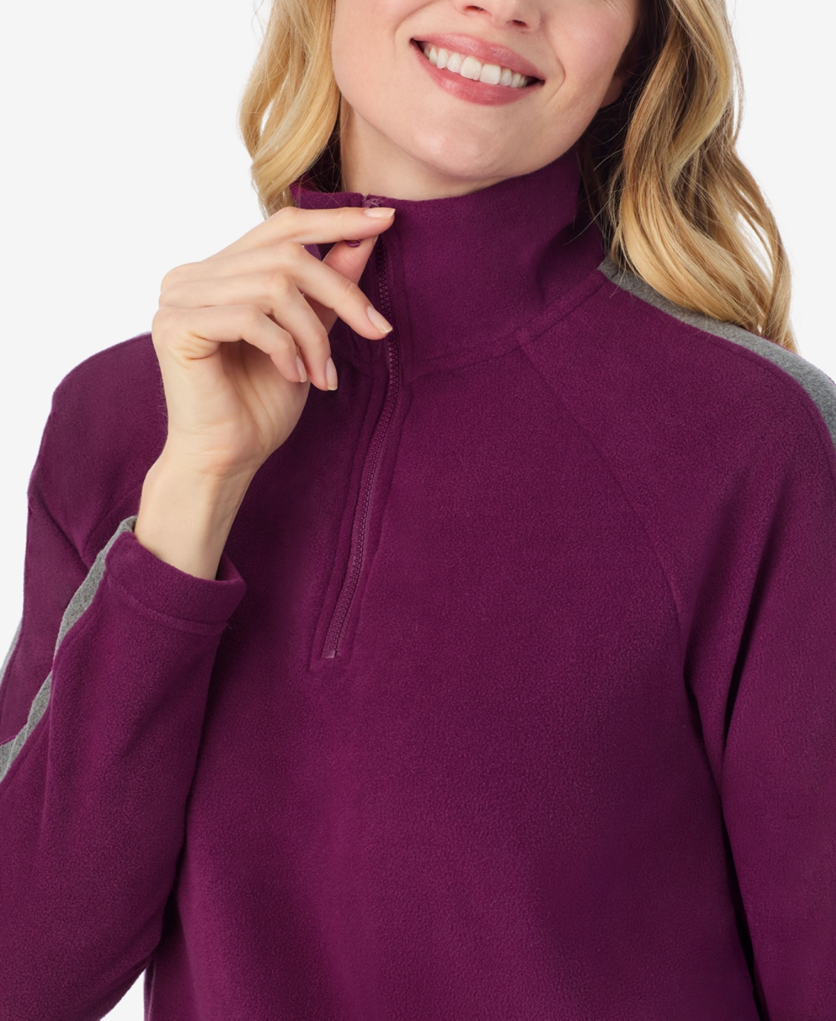 Cuddl Duds X Jennifer Lake Fleecewear With Stretch Half-zip Pullover In Purple