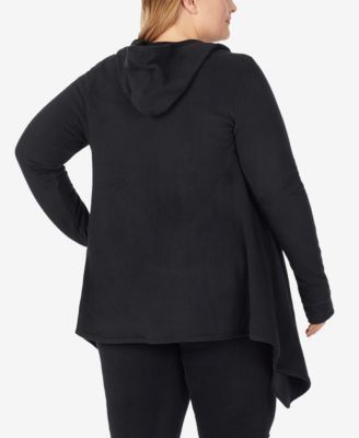 Plus Size Fleecewear Plus Size Hooded Wrap Top
