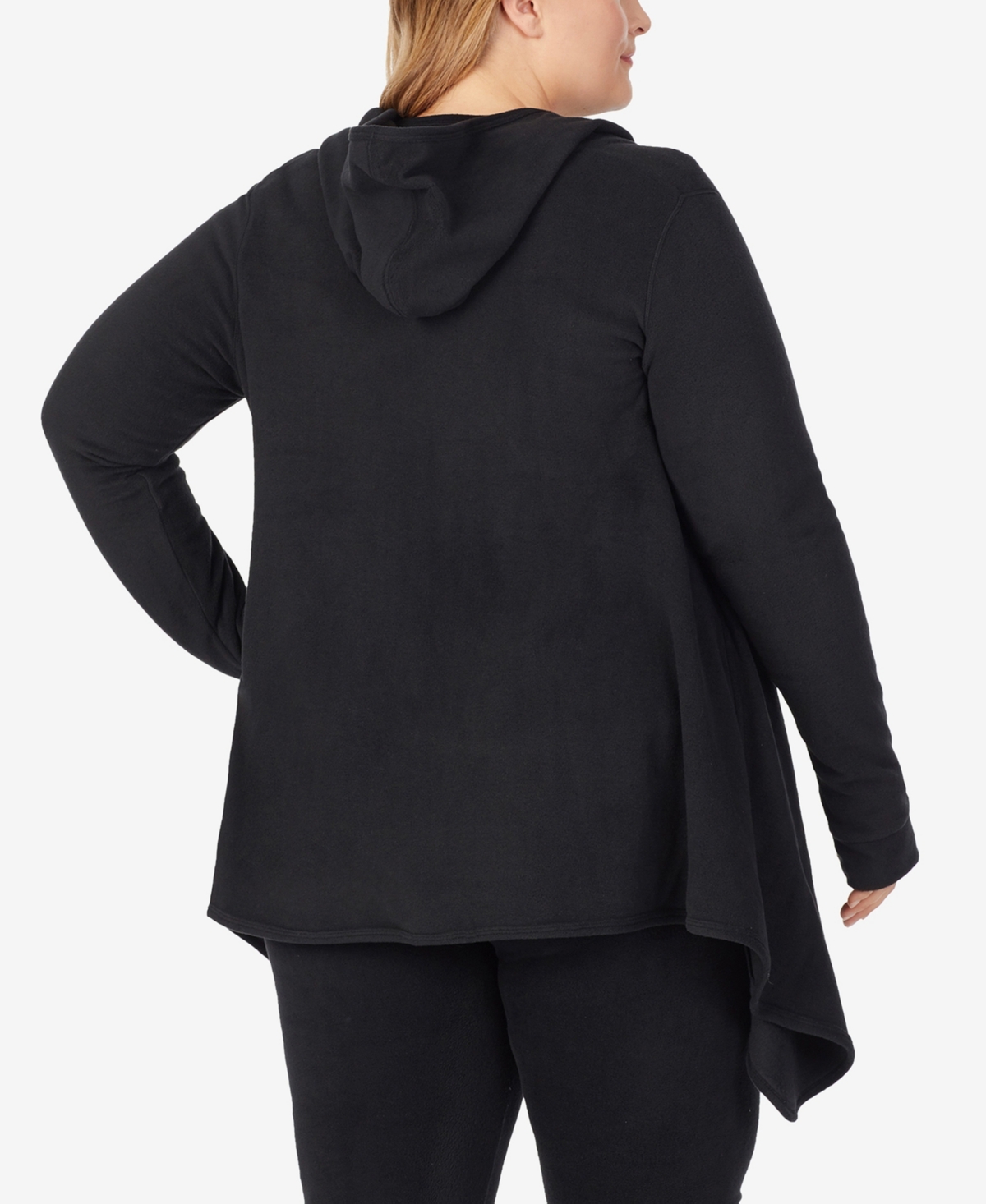 Cuddl Duds Plus Size Hooded Wrap In Black