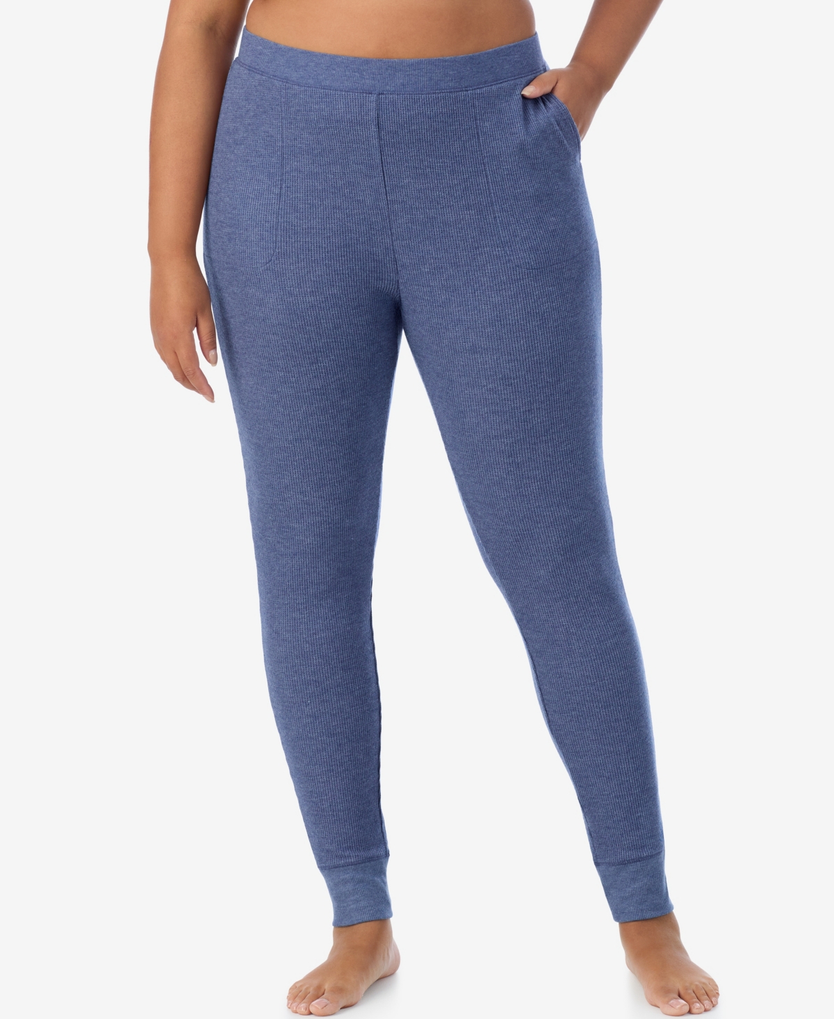 Cuddl Duds Plus Size Cozy Stretch Thermal Leggings In Blue