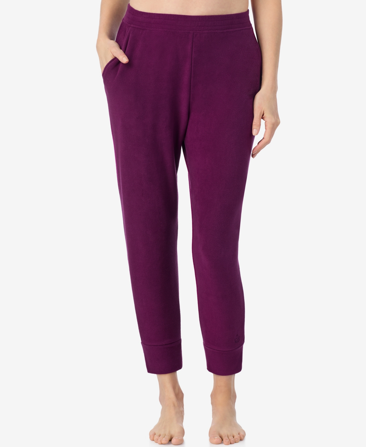 Cuddl Duds X Jennifer Lake Fleecewear With Stretch Cropped Jogger In Purple