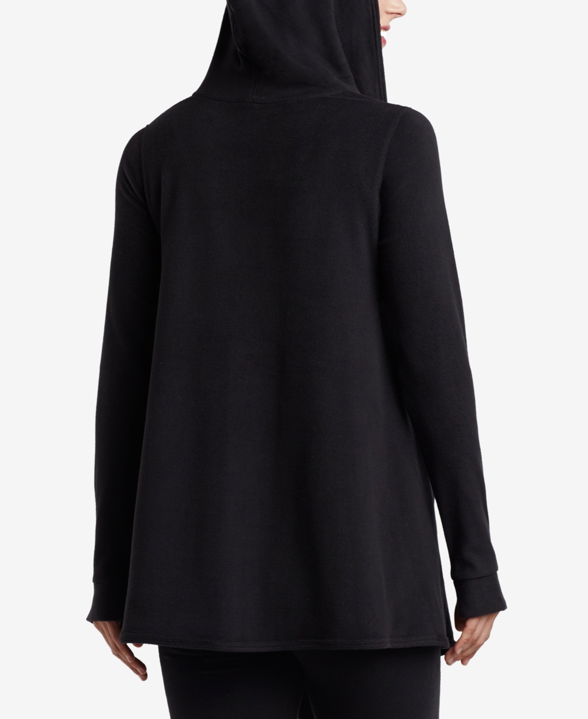 Cuddl Duds Women's Hooded Wrap Top In Black