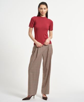 Women's Mock Neck Short Sleeve Sweater