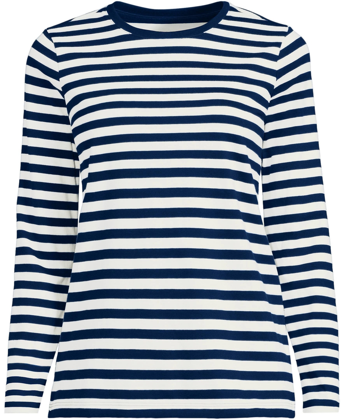 Lands' End Women's Relaxed Supima Cotton Long Sleeve Crew Neck T-Shirt
