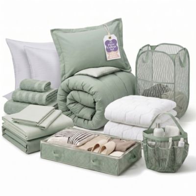 Back to College Dorm Room Essentials 15-Pc. Bed & Bath Set, Twin XL