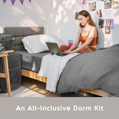 15-Piece Complete Back to College Dorm Room Essentials Set - Bed & Bath - Twin XL