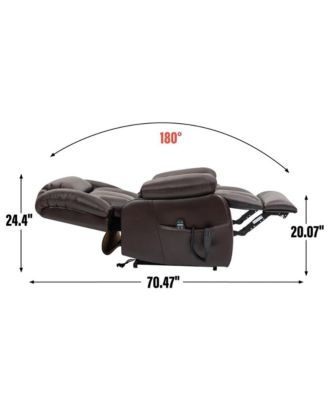 Oversized Faux Leather Recliner Chair – Power Lift, Dual Motor, Massage & Heat, 350 lbs Capacity – Electric Chair for Seniors