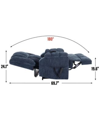 Chenille Power Lift Recliner for Seniors with Heat & Massage, Dual Motor Electric Chair, Infinite Position