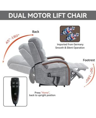 1 PC Solid Wood  Dual Motor Power Lift Recliner with Massage & Heat Sofa