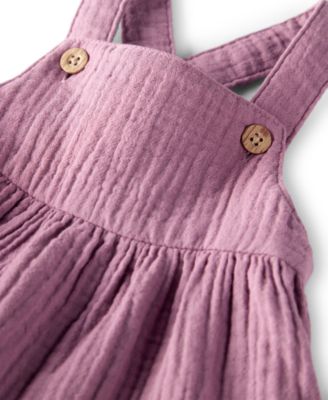 Baby Girls' Organic Sleeveless Jumper Dress and Top, 2-Piece Set