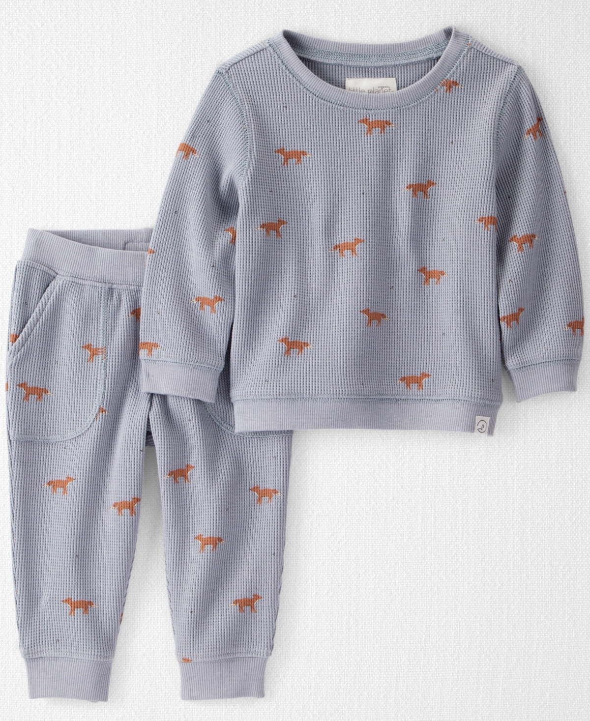 Little Planet by Carter's Baby Boys or Girls 2-Piece Organic Waffle Knit Top and Pant Set