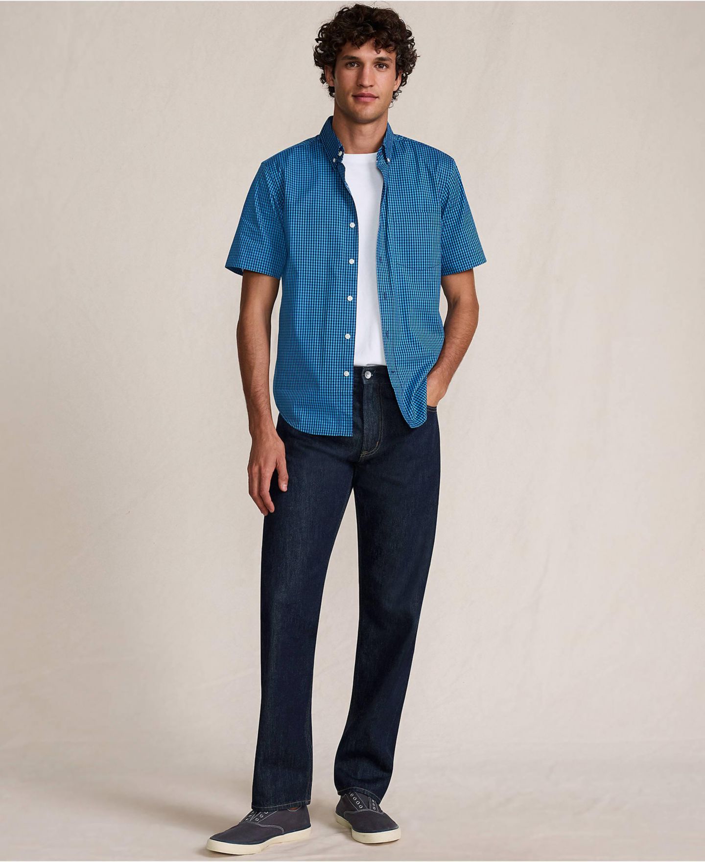 Мужские джинсы Lands' End Selvedge Jean, цвет: Тёмный морской — фото 4