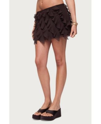 Womens Clare Chiffon Ruffled Mini Skirt