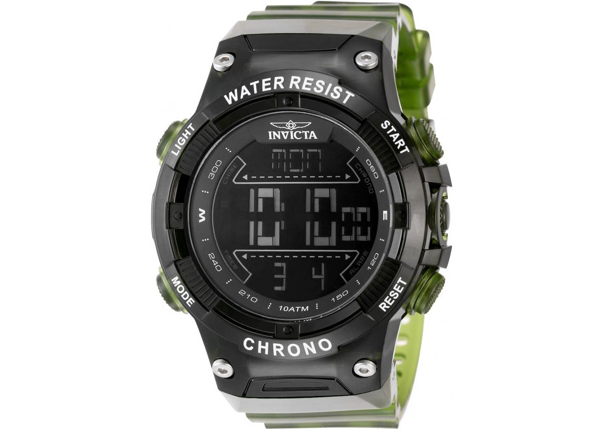 Мужские часы 49049 Invicta Racing с цифровым GMT/будильником и черным циферблатом