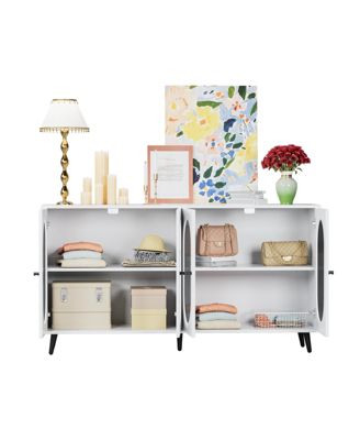 Freestanding Storage Accent Cabinet with Acrylic Doors