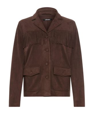 Faux Suede Fringe Jacket