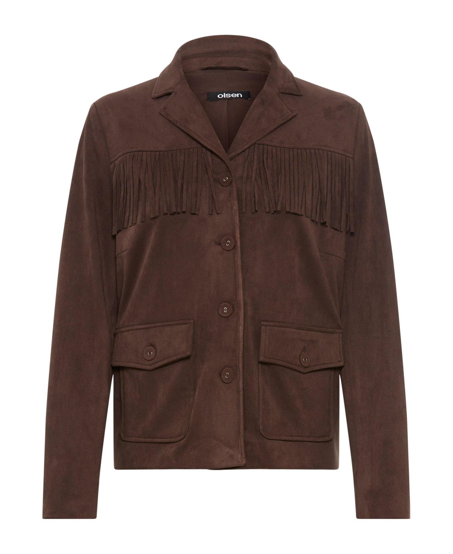Faux Suede Fringe Jacket