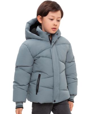 Boys Cozy Grid Puffer Jacket