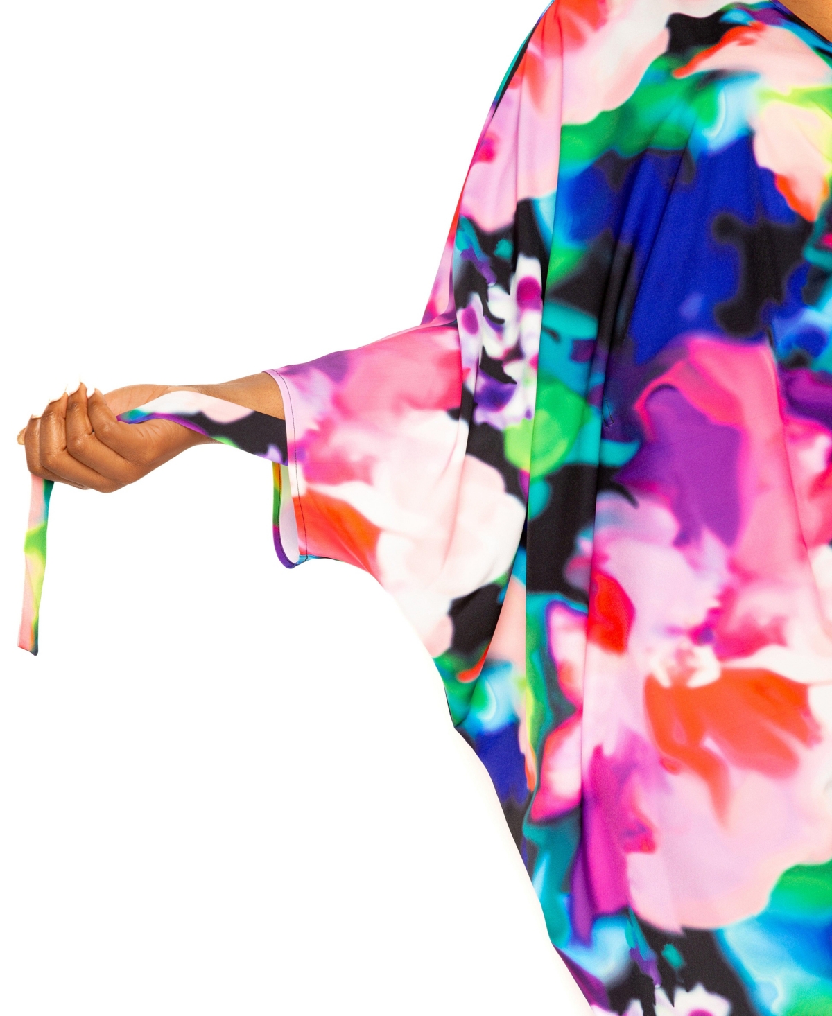 Buxom Couture Abstract Floral Center Ruched Dress In Multi