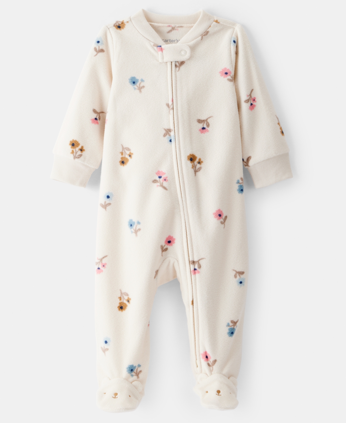 Carter's Baby Girls 2-way Zip Sleep And Play Coverall In Multi