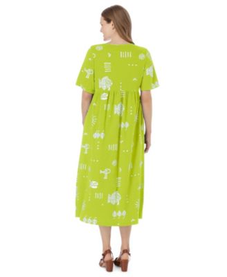 Plus Size Stamped Empire Waist Dress