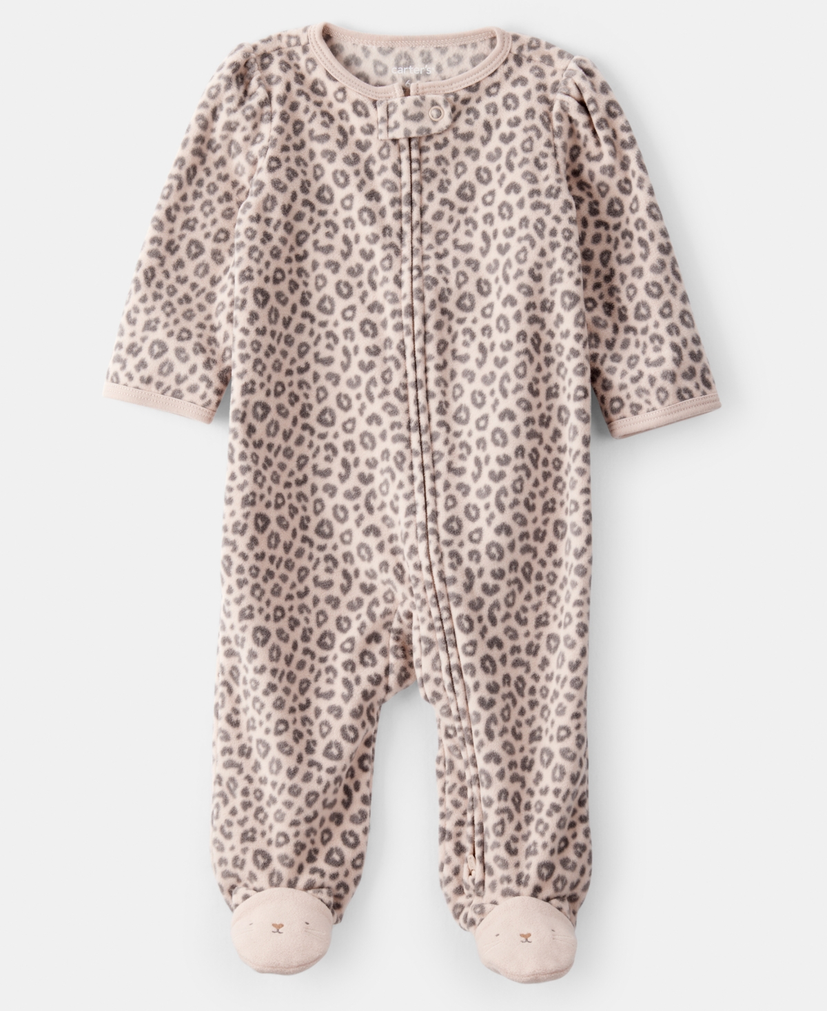 Carter's Baby Girls Leopard Print Long Sleeves Sleep And Play Pajamas In Multi
